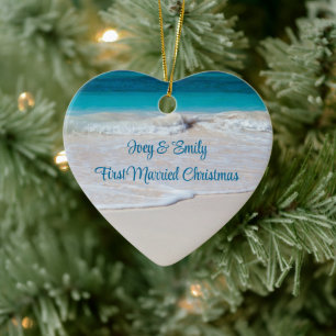 Tropical Water New Family Newlywed Ornament