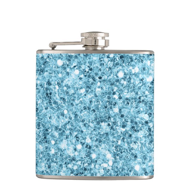 Tropical Water Vinyl Wrapped Flask (Front)