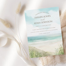 Tropical Watercolor Beach Wedding
