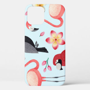 Tropical Watercolor: Bird-Flower Fusion. iPhone 12 Case