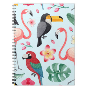 Tropical Watercolor: Bird-Flower Fusion. Notebook