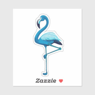 Tropical Watercolor Blue Flamingo