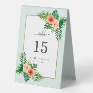 Tropical Watercolor Botanical Wedding Number