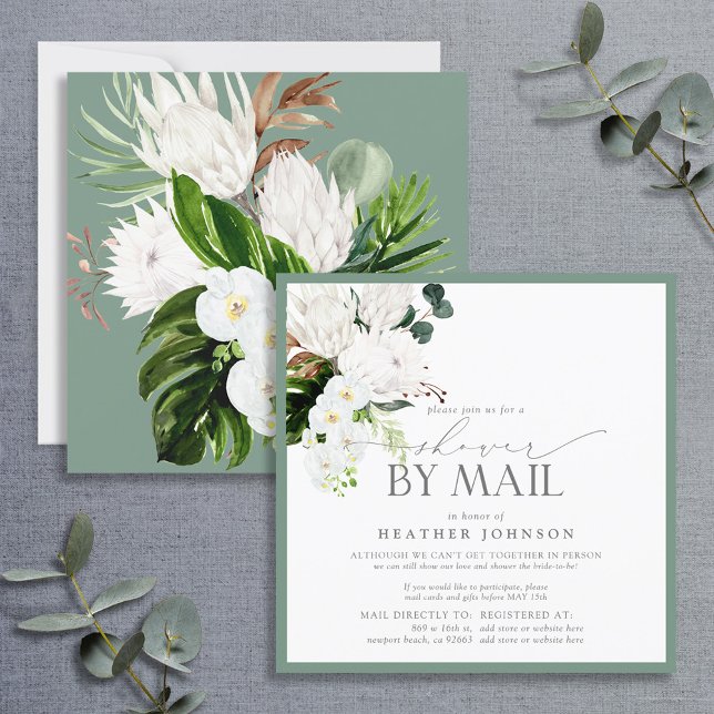 Tropical Watercolor Bridal Shower by Mail Invitation (Creator Uploaded)