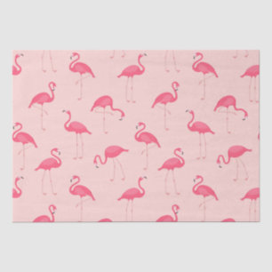 Tropical Watercolor Bright Pink Flamingo Pattern  Tissue Paper