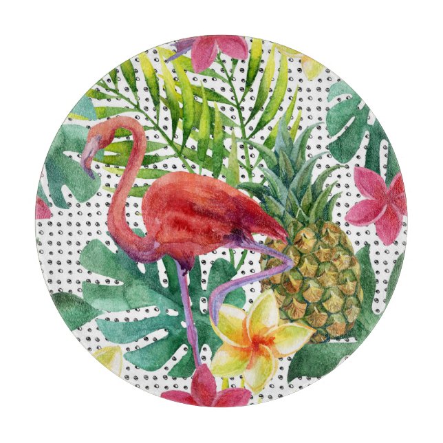 Tropical Watercolor Cutting Board (Front)