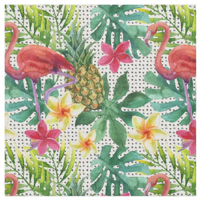Tropical Watercolor Fabric (Close Up)