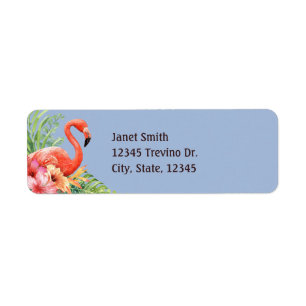 Tropical Watercolor Flamingos & Hibiscus