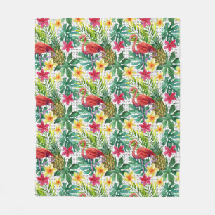 Tropical Watercolor Fleece Blanket