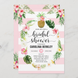 Tropical Watercolor Floral Bridal Shower Card