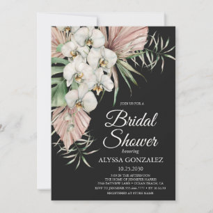 Tropical Watercolor Floral Bridal Shower Invitation