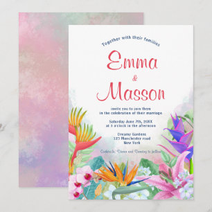 Tropical Watercolor Floral Invitation