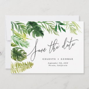 Tropical watercolor floral save the date