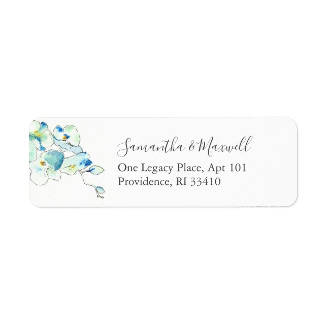 Tropical Watercolor Flower Address Labels (Front)
