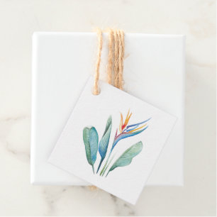 Tropical Watercolor Flower Favour Tags