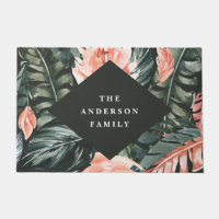 Tropical watercolor foliage floral home decor