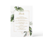 Tropical Watercolor Foliage Gold Wedding Details