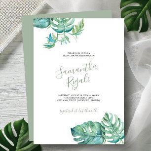 Tropical Watercolor Greenery Bridal Shower