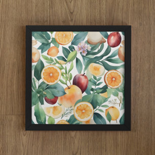 Tropical Watercolor Harmony of Fruits and Leaves Poster