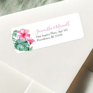 Tropical Watercolor Hibiscus Flower