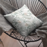 Tropical Watercolor Leaves & Flowers Pattern Cushion<br><div class="desc">Tropical Watercolor Leaves & Flowers Pattern</div>