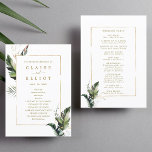 Tropical Watercolor Leaves Gold Wedding Ceremony Programme<br><div class="desc">This wedding ceremony program features watercolor green tropical foliage,  palm tree leaves,  banana leaves with faux gold leaves accents .  It's perfect for a beach or destination wedding. >>> Check out the entire collection >>> https://www.zazzle.com/collections/tropical_foliage_gold_collection-119316977990783186</div>