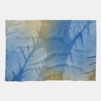 Tropical Watercolor Leaves Kitchen Towel