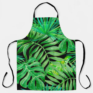 Tropical Watercolor Leaves: Seamless Elegance. Apron