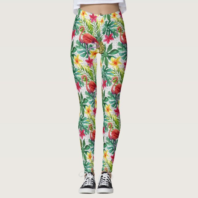 Tropical Watercolor Leggings (Front)