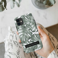 Tropical Watercolor Modern Oasis Leaves Pattern
