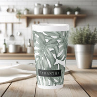 Tropical Watercolor Modern Oasis Leaves Pattern