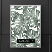 Tropical Watercolor Modern Oasis Leaves Pattern