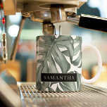 Tropical Watercolor Modern Oasis Leaves Pattern Two-Tone Coffee Mug<br><div class="desc">Enjoy your favourite brew in style with this personalised monstera leaf coffee mug, featuring a chic watercolor tropical leaf design in calming green tones. Customise it with your name for a modern, botanical touch. Available in multiple sizes and colour accents, this stylish two-tone cup makes the perfect gift for weddings,...</div>