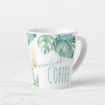 Tropical Watercolor Monstera Leaves Mug<br><div class="desc">Are you looking for funny gifts for wine lovers under $25 ideas? You will love my cute wine coffee mugs. They are designed with my original tropical watercolor monstera palm leaves artwork with faux gold pineapple. The words Probably Not Coffee is typset in handwriting script typography. A girly hostess gifts...</div>