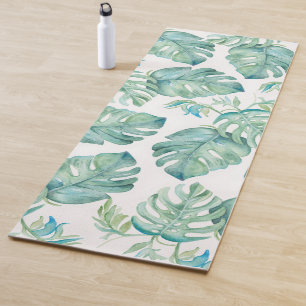 Tropical Watercolor Monstera Yoga Mats