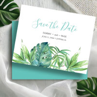 Tropical Watercolor Non-Photo Save the Date