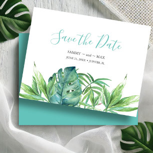 Tropical Watercolor Non-Photo Save the Date