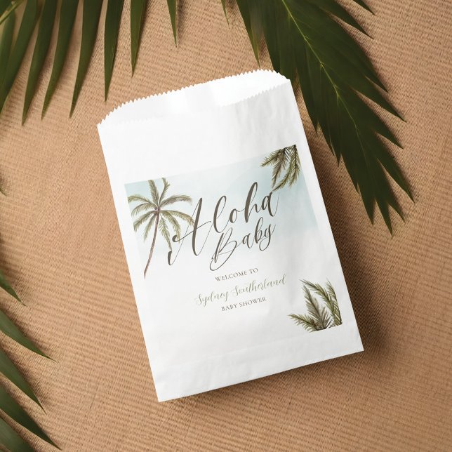 Tropical Watercolor Palm Trees Baby Shower Welcome Favour Bags (Tropical Watercolor Palm Trees Baby Shower Welcome Favor Bag)