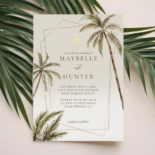 Tropical Watercolor Palm Trees Bohemian Wedding