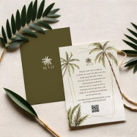 Tropical Watercolor Palm Trees Bohemian Wedding