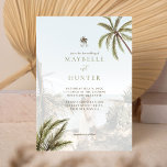 Tropical Watercolor Palm Trees Boho Wedding Photo Invitation<br><div class="desc">Invite your guests to your beautiful beach wedding with our photo boho tropical beach wedding invitation design. Design features our hand-painted watercolor palm trees with palm tree monogram. Our boho tropical wedding is perfect for a beach theme or destination wedding. Display your special photo in the background with wedding invitation...</div>