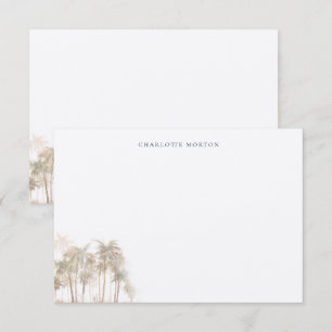Tropical Watercolor Palm Trees Personalised Card