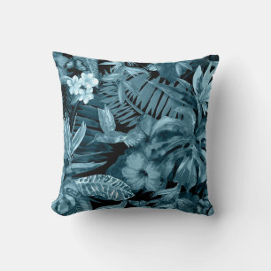 Tropical Watercolor Paradise: Jungle Blossom Cushion
