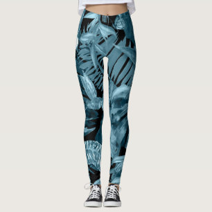 Tropical Watercolor Paradise: Jungle Blossom Leggings