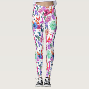 Tropical Watercolor Pattern Leggings