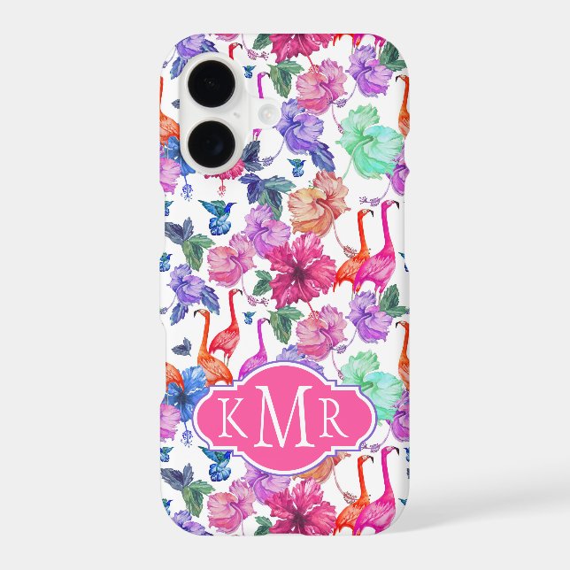 Tropical Watercolor Pattern | Monogram (Back)