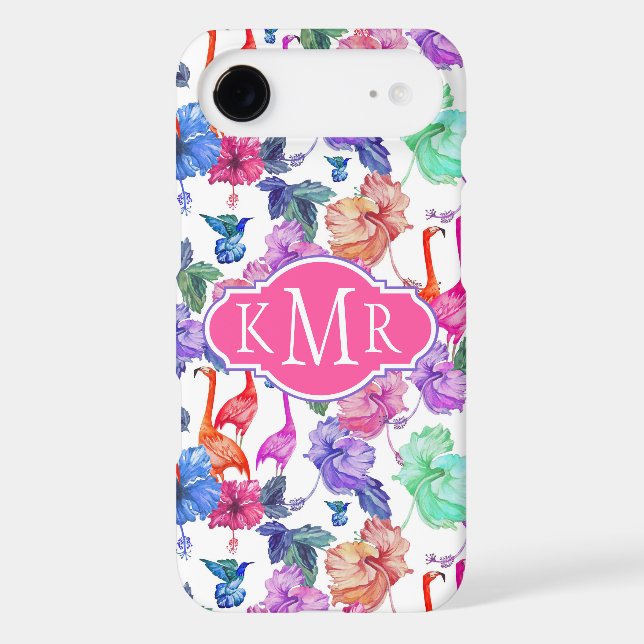 Tropical Watercolor Pattern | Monogram Case-Mate Samsung Galaxy Case (Back)