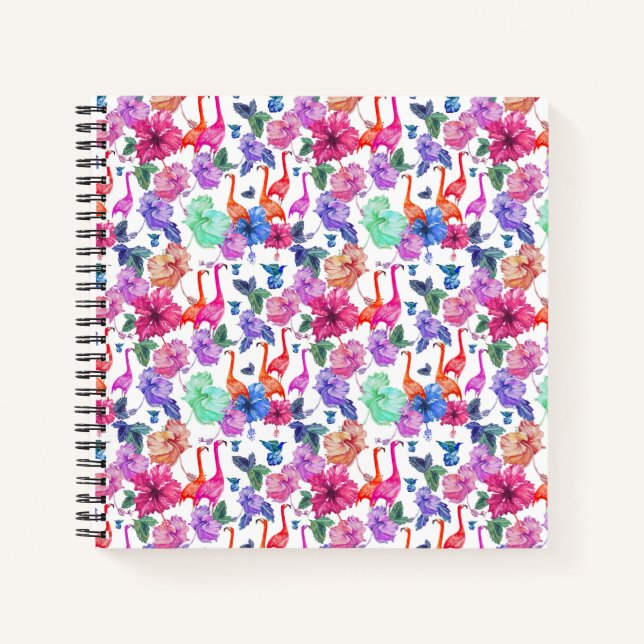 Tropical Watercolor Pattern Notebook (Front)