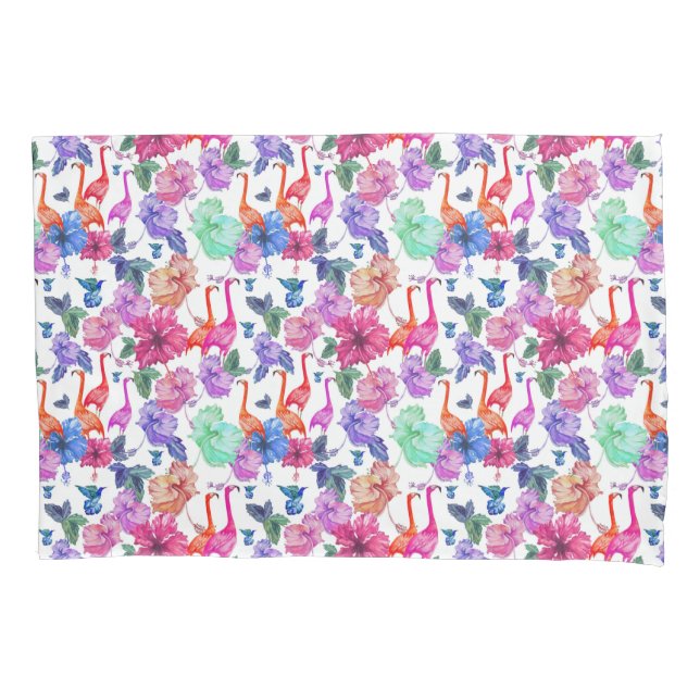 Tropical Watercolor Pattern Pillowcase (Front-Left)