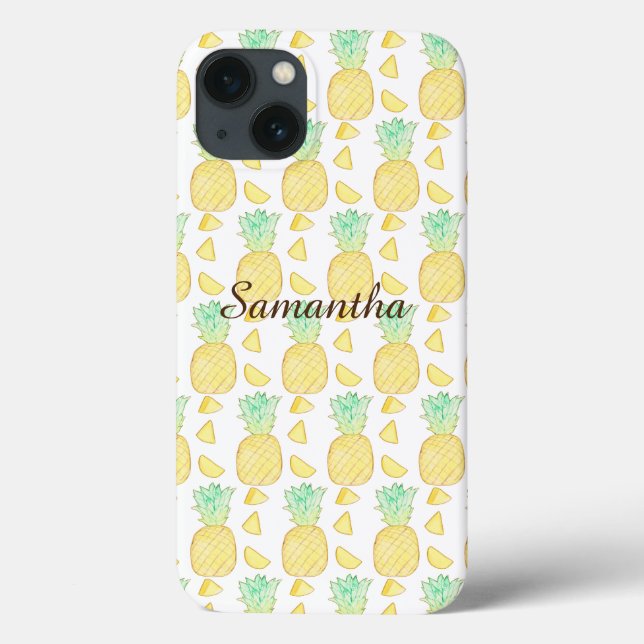 Tropical Watercolor Pineapple  Case-Mate iPhone Case (Back)